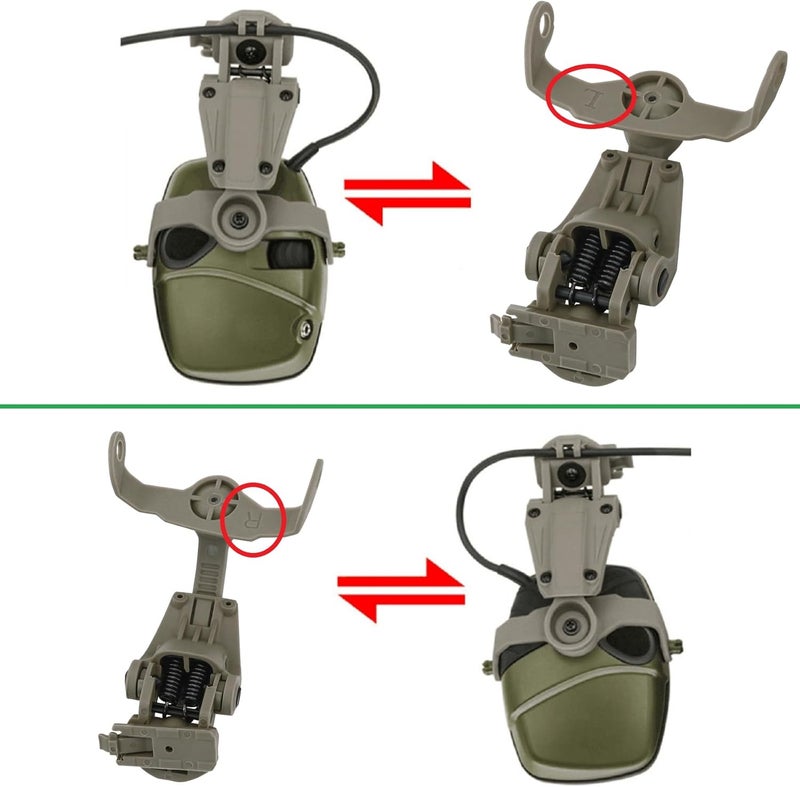 HEARFALCOM Tactical Helmet ARC Track Adapter for Tactical Electronic Shooting Earmuff Compatible Howard Leight Impact Sport Headset - Image 3
